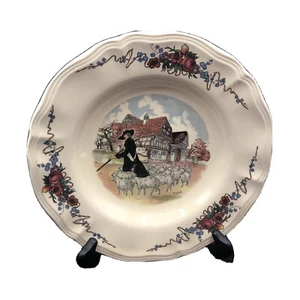 Sarreguemines Obernai France  Transferware Salad Soup Bowl  Cottage Sheep - Picture 1 of 11