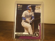 Corey Seager MLB TOPPS NOW Card 463 World Series MVP Purple 07/25 Foil Parallel