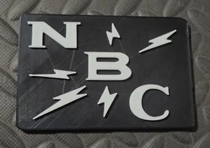 Reproduction Vintage NBC Microphone Stand Flag Call Letters Antique Logo 3D - Picture 1 of 10