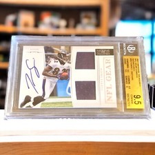 2012 National Treasures #34 Torrey Smith Dual Patch Auto /49 BGS 9.5 Ravens