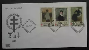 1975 Finland Prev of Tuberculosis-Paintings FDC ties 3 Stamps cd Helsinki - Bild 1 von 2