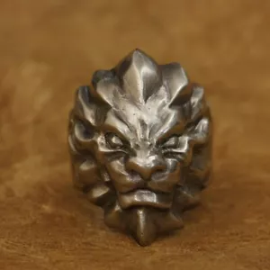 Abstract Lion Cupronickel Ring Charms Punk Jewellery CP01C UK N½~Z4 - Picture 1 of 27