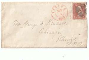 BOSTON MASS red / black seg cl #65 to Chicago ILL cover (f247) - Picture 1 of 2