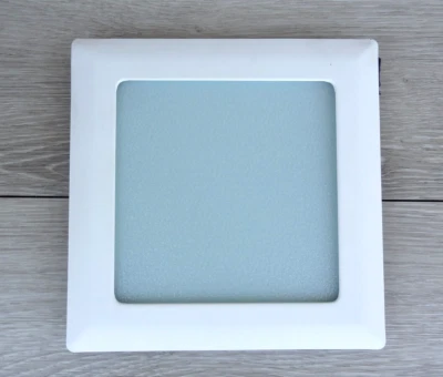 9 in White Recessed Ceiling Light Square Trim w/ Glass Albalite Lens by Halo 10P - Image 1 of 4