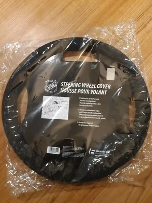 NHL Chicago Blackhawks Steering Wheel Cover Poly Suede and Mesh Hockey Black - Image 1 of 3