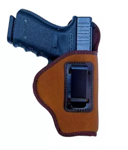 Brown Premium Soft Suede Leather IWB Gun Holster Max Carry -  Choose Model/Size - Picture 1 of 45