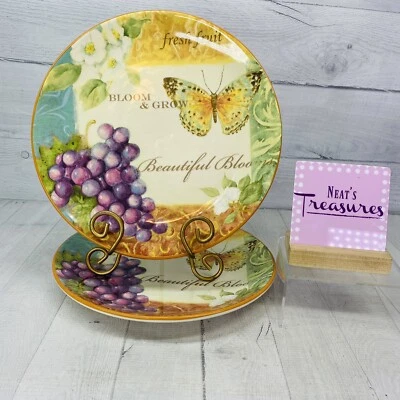 Juego de 2 platos de cena florales certificados International Susan Winget FRUTA BOTÁNICA Foto 1 de 4