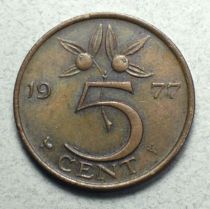 Moneda de Europa holandesa 5 c 5 céntimos 1977 km#181 - Imagen 1 de 2