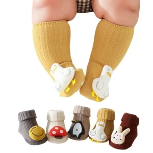 2 Pack Baby Socks Girl Boy Cotton Cartoon Animal Non-slip Newborn Toddler Socks - Picture 1 of 12