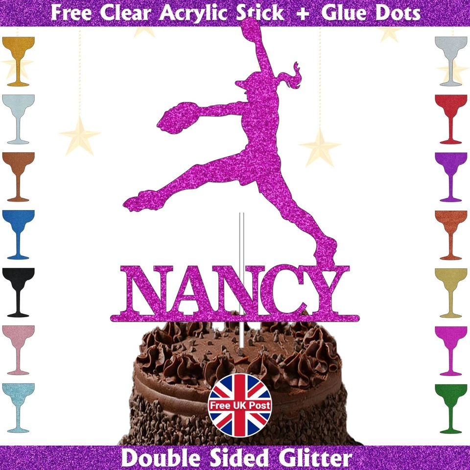 Softball Pitcher Personalise Glitter Cake Topper Custom Any Name Cake Decoration - Image 1 of 1