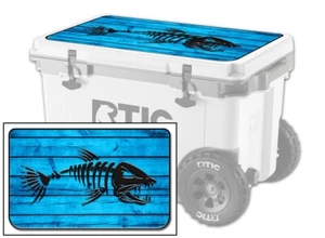 Vinyl Cooler Wrap fits RTIC 52qt WHEELED | Decal Skin LID - Bonefish Blue - Picture 1 of 8