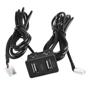Convenient Flush Mount Dual USB Port Panel Extension for Car Dash 145cm Cable - Picture 1 of 15