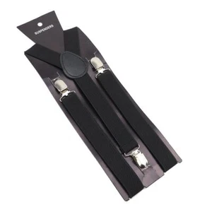 Elastic Leather Suspenders Braces-100cm Adjustable Straps For Wedding Suit Skirt - Picture 1 of 41