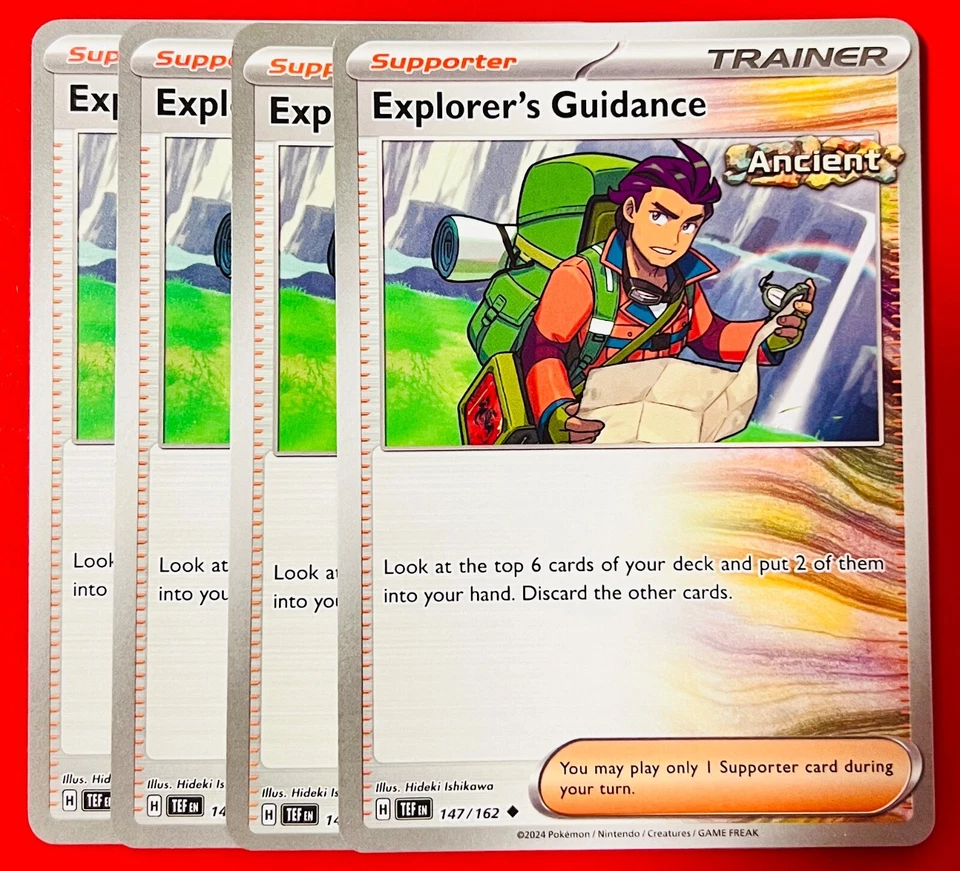 4x Explorer's Guidance 147/162 Pokémon TCG Temporal Forces NM Playset Trainer - Image 1 of 1