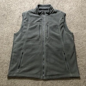 SCOTTeVEST Fireside Fleece Vest Mens XL Gray 15 Pockets Travel Zip Warm Utility - Picture 1 of 9