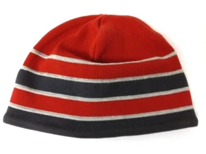 Vintage 2003 Old Navy Fleece Bennie Hat Orange & Dark Navy Cotton Polly Lined - Picture 1 of 4