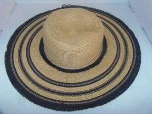 SONOMA - MUJER - SOMBRERO DE PAJA con RAYAS NEGRAS - TALLA ÚNICA (RM-6) - Imagen 1 de 1