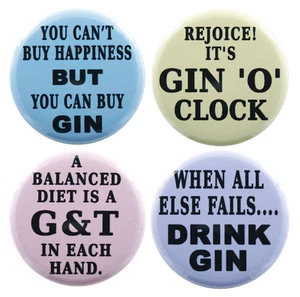 Lustige Gin/Wein/Wodka Liebhaber Kühlschrankmagnete - 32 mm (1,25") - Bild 1 von 6