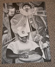 Rare SPIRAL LITHOGRAPH 2001 by Reginald Gammon African American Artist 21.5x30