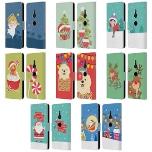 HEAD CASE DESIGNS JOLLY CHRISTMAS TOONS LEATHER BOOK CASE FOR SONY PHONES 1 - Picture 1 of 14