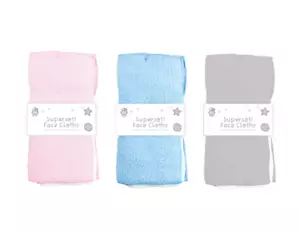 3 x Waschkleidung Baby Mädchen weiches Gesichtstuch Tücher Handtuch Flanell rosa Waschlappen - Bild 1 von 4
