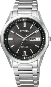 Citizen Exceed AT6030-51E Eco-Drive Analog Solar Watch Men Titanium Silver Black - Picture 1 of 3