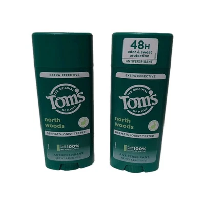 2 desodorantes naturales Tom's of Maine North Woods 3,25 oz ea sin aluminio para hombre Foto 1 de 4