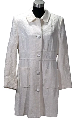 Nine By Nine West Ladies Ivory Color Long Blazer Jacket Coat Size S - Image 1 of 4