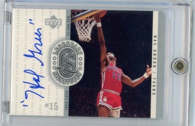 2000 Upper Deck HAL GREER On Card Auto Legendary Signatures #HG 76ERS N110 - Image 1 of 3