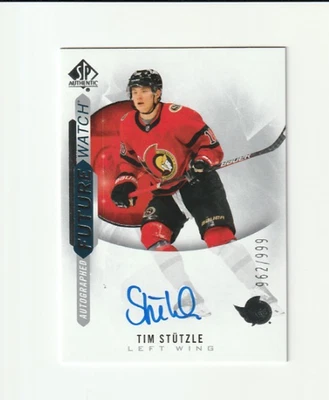 2020-21 SP Authentic Future Watch Auto Tim Stutzle 962/999 #217 - Image 1 of 2