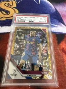 PSA 10 GEM MINT 10 - Pedri 2021 Topps Chrome Gold Mini Diamond FC Barcelona /50 - Picture 1 of 5