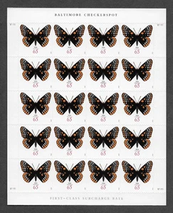 MMK Philalety: US Scott #4603 MNH Pane (20) 65c Baltimore Checkerspot Butterfly - Picture 1 of 2