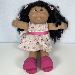 Cabbage Patch Kids 2005 Doll Vintage Toy 18" Brown Eyes Skin Black Purple Hair - Picture 1 of 13