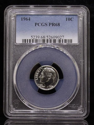 1964 Roosevelt Dime PCGS PR68 - Image 1 of 4
