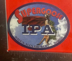 SUPERGOOSE IPA HALE'S ALES birrificio SEATTLE 4,5 POLLICI SOTTOBICCHIERE OVALE - Foto 1 di 2