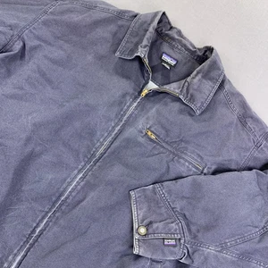 VTG 01 Patagonia Double Duty Jacket Men XL Detroit Style Navy Canvas Lined RARE - Picture 1 of 18