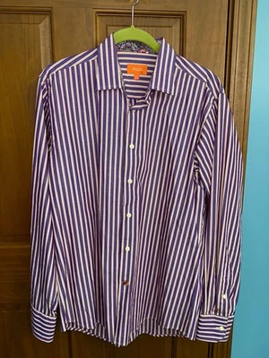 Tallia Mens Striped Button-Up Shirt Size M 15.5" - Image 1 of 3