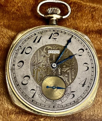 Vintage 12s 7j Grade 303 Model 3 Elgin Open Face Pocket Watch Running - Image 1 of 4