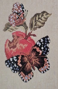 Wanderer Butterfly Peach Tranquil Moments Counted Cross Stitch Pattern Coats - Picture 1 of 3