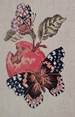 Wanderer Butterfly Peach Tranquil Moments Counted Cross Stitch Pattern Coats - Image 1 of 3