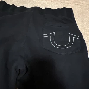Pantaloni True Religion True FaceJogger neri pantaloni felpati allenamento palestra etichetta XL - Foto 1 di 10