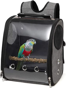 Vogel Papagei Rucksack Träger Reisetasche mit Sitzstangenständer für Sittiche Nymphensittich - Bild 1 von 12