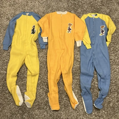 Pijama vintage de los Supersónicos años 70 80 de una pieza para niños talla 7 lote de 3 nuevo de stock Foto 1 de 4