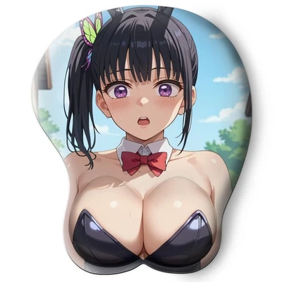 3D oppai Anime MousePad with Wrist Rest by  Demon Slayer Tsuyuri Kanao #01 - Image 1 of 3