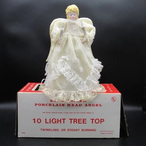 House of Lloyd Angel Tree Top, Porcelain Head Angel, 10 Light, Box, 9" Tall - Picture 1 of 19