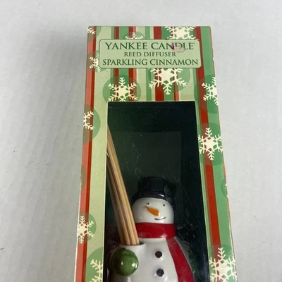 Yankee Candle Reed Diffuser Sparkling Cinnamon Snowman Decoration Holiday - Image 1 of 4