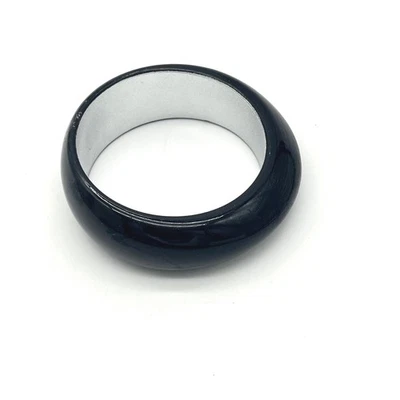 Brazalete Brazalete Negro Plata Interior Moda Joyería Accesorio Minimalista Foto 1 de 4