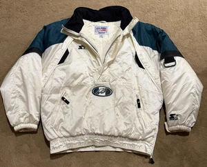 Vintage STARTER Philadelphia EAGLES Jacket NFL Mens Large Embroidered Zip Pocket - Picture 1 of 12