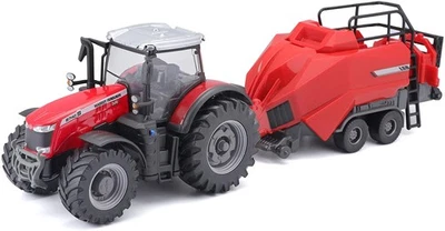BURAGO, MASSEY FERGUSON 8740S with baler, 1/50, BUR31667 - Image 1 of 3