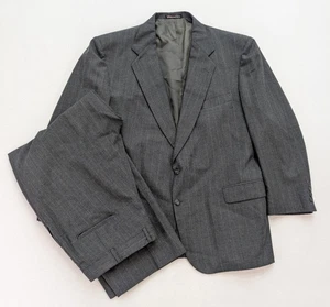 Stafford Men's Suit Size 48R Gray Pinstripe Pleated Front Pants Sz38x29 - Picture 1 of 24